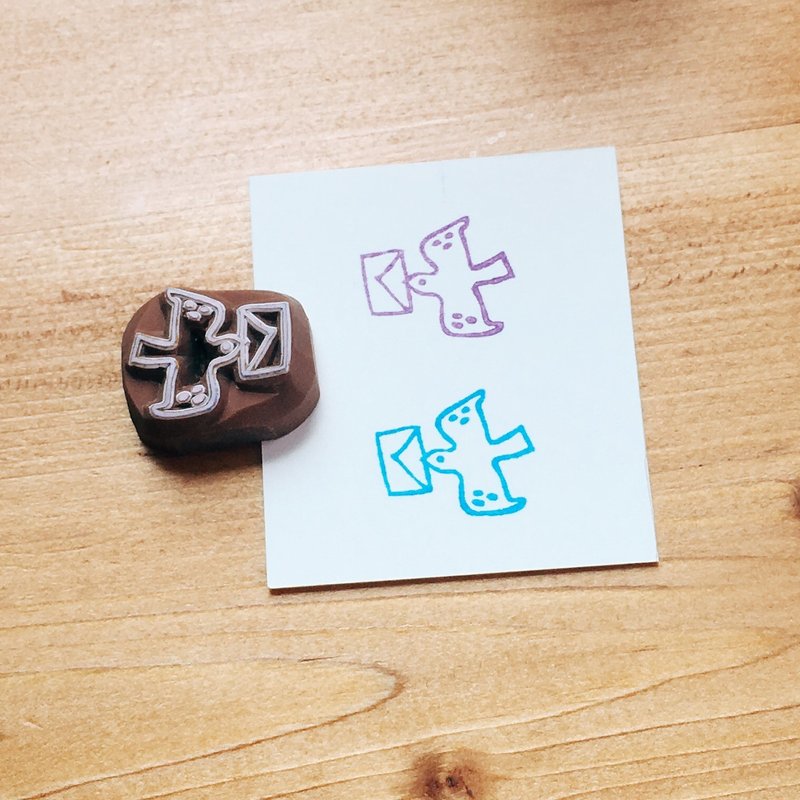 Deerday手刻章 迷你信鸽 - 印章/印台 - 橡胶 黄色