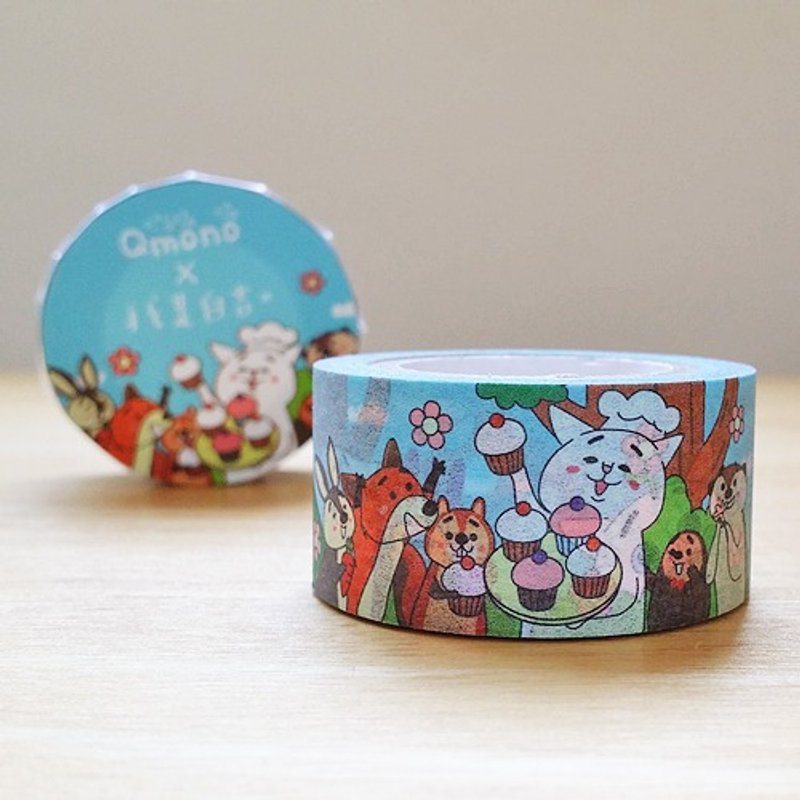 Qmono x 我是白吉 联名纸胶带 vol.2【白吉躲喵喵 (QMT-JI06)】 - 纸胶带 - 纸 多色