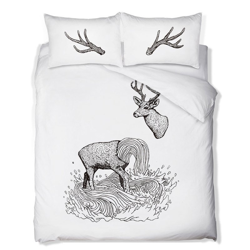 Cry Deer 魔幻鹿 标准双人寝具3件组 - 摆饰 - 棉．麻 