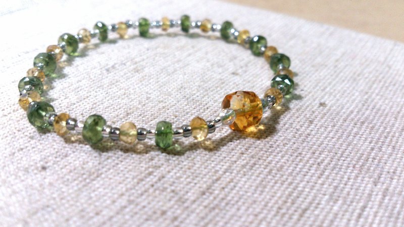 crystal in dearsharka || dotdot．湖水绿磷灰石 x 黄水晶 - 手链/手环 - 宝石 黄色