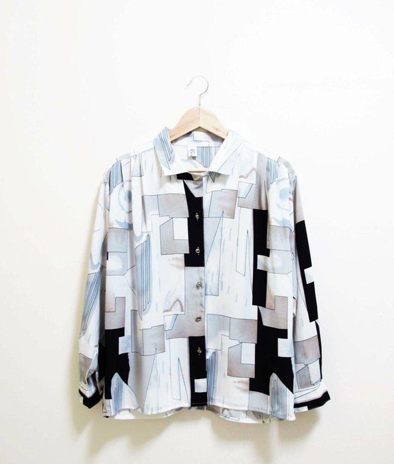 【Wahr】白黑格衬衫 - 女装衬衫 - 其他材质 多色