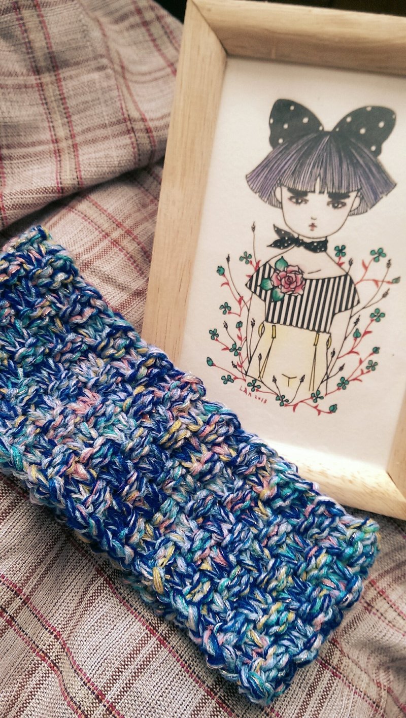 Lan 手作夏日针织发带(海水蓝) - 发带/发箍 - 其他材质 蓝色