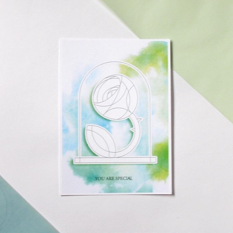 圣诞节-DIY涂色圣诞明信片-小王子系列之玫瑰 - 卡片/明信片 - 纸 绿色