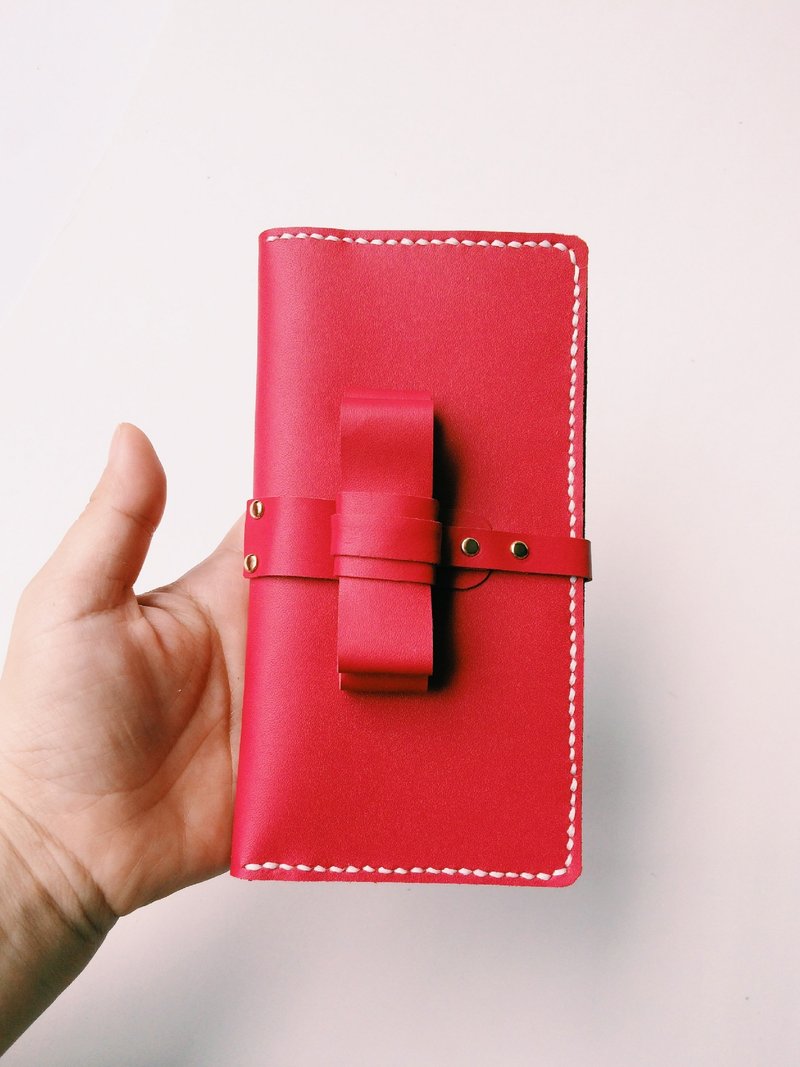 Zemoneni 全手作  装饰结长夹 红色 - 皮夹/钱包 - 其他材质 红色