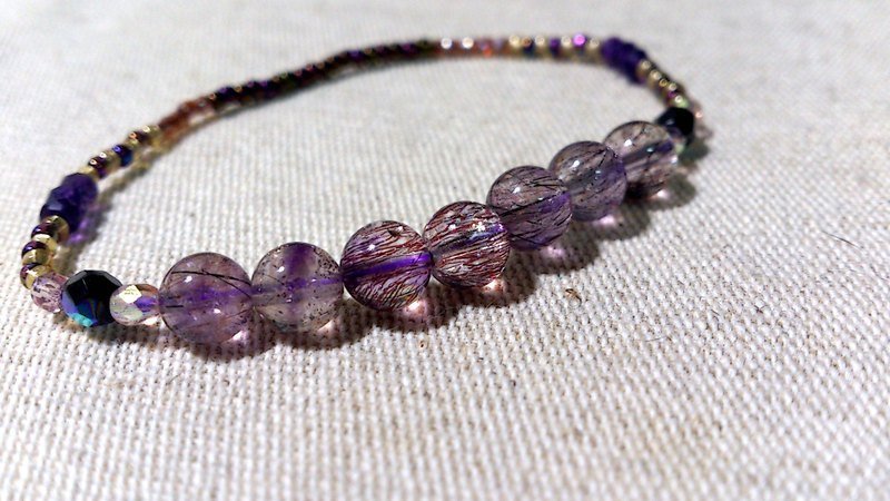 crystal in dearsharka || 紫发 x 紫水晶．炫紫华美的个性演绎 - 手链/手环 - 宝石 紫色