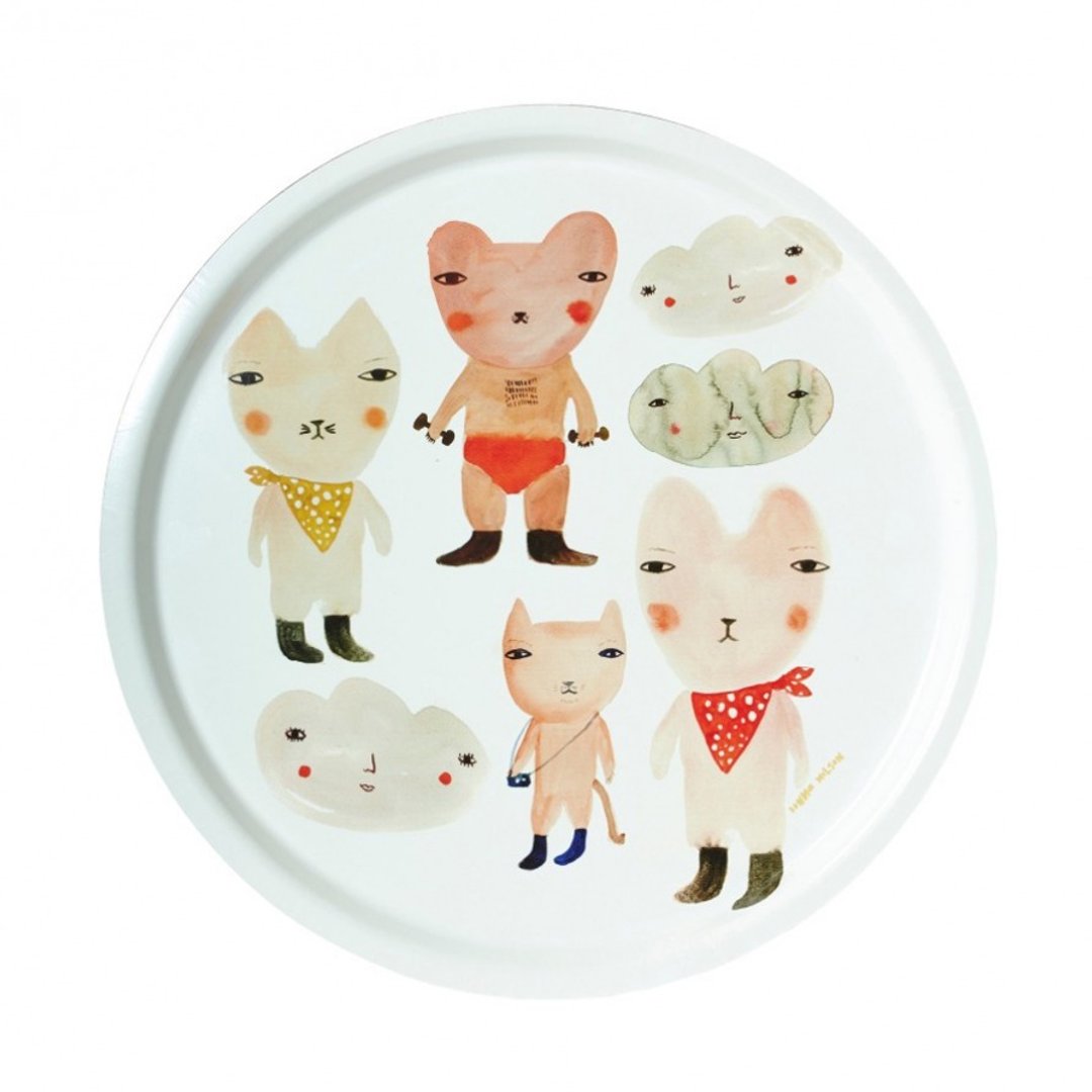 Carnival Bears 限量手绘拖盘 | Donna Wilson - 浅碟/小碟子 - 塑料 白色