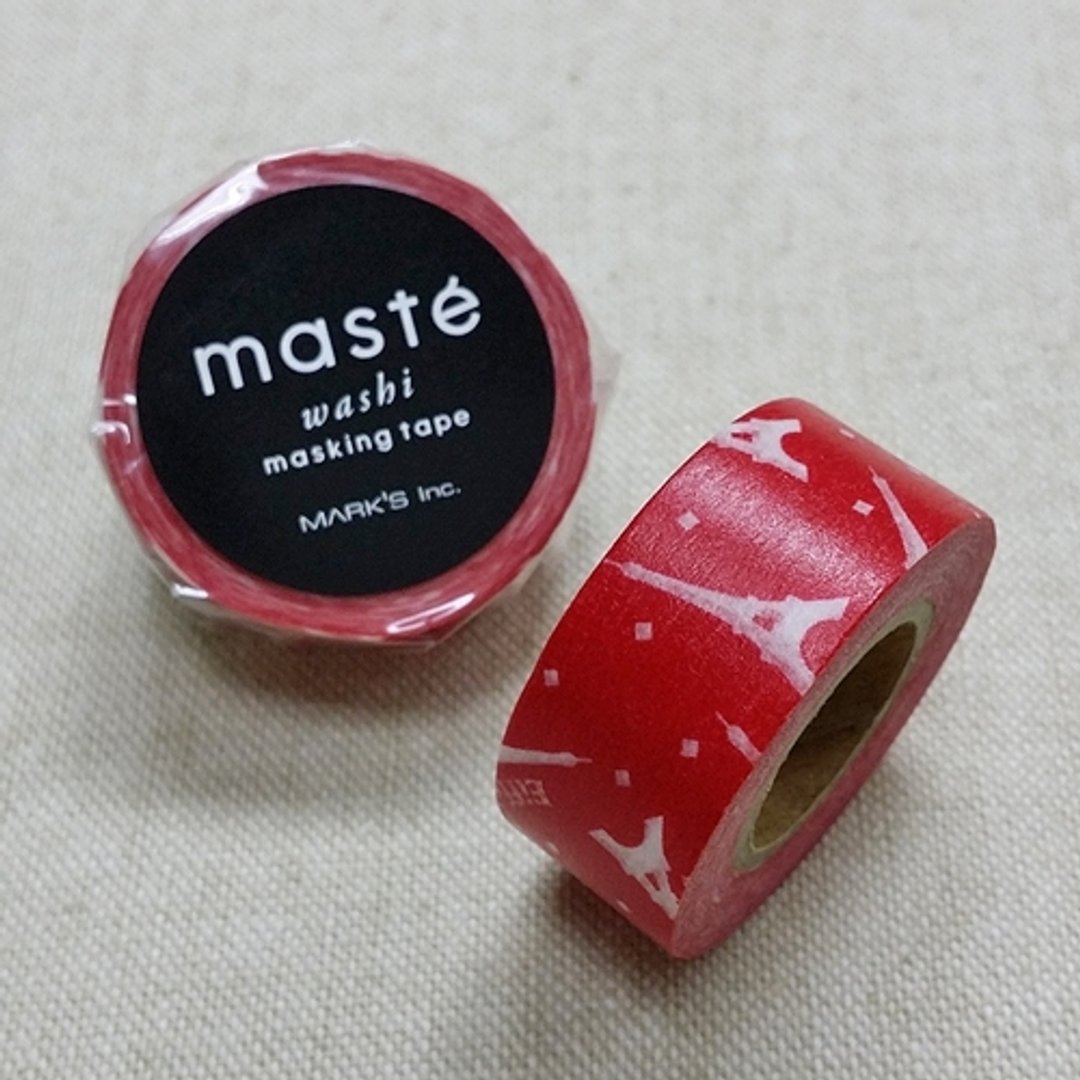 日本 maste 和纸胶带 Basic 限定系列【红色铁塔 (MST-MKT47-RE)】 - 纸胶带 - 纸 红色