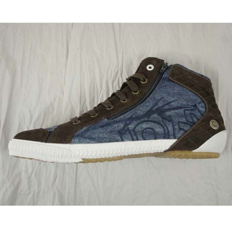 1964shoes 单宁牛仔布中筒帆布鞋(附两色鞋带)男、女款。 - 男款休闲鞋 - 真皮 