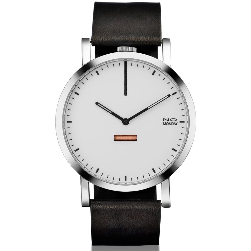 NO Monday 460系列-460M1/镜面银&黑带/43mm - 男表/中性表 - 其他材质 黑色