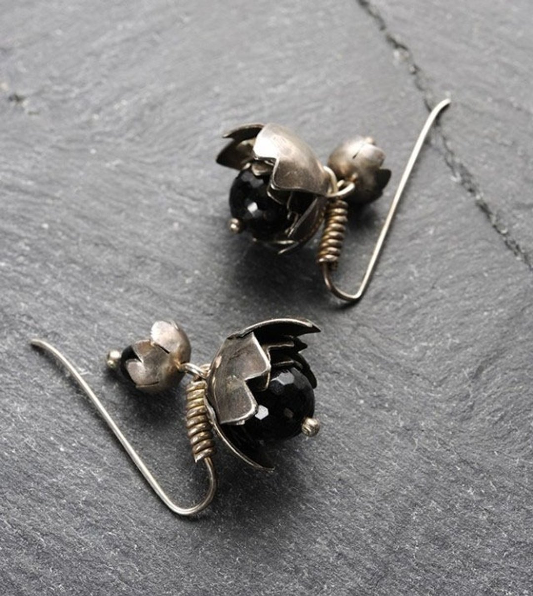 Orders production / CP1 (Black Onyx) - 耳环/耳夹 - 其他金属 