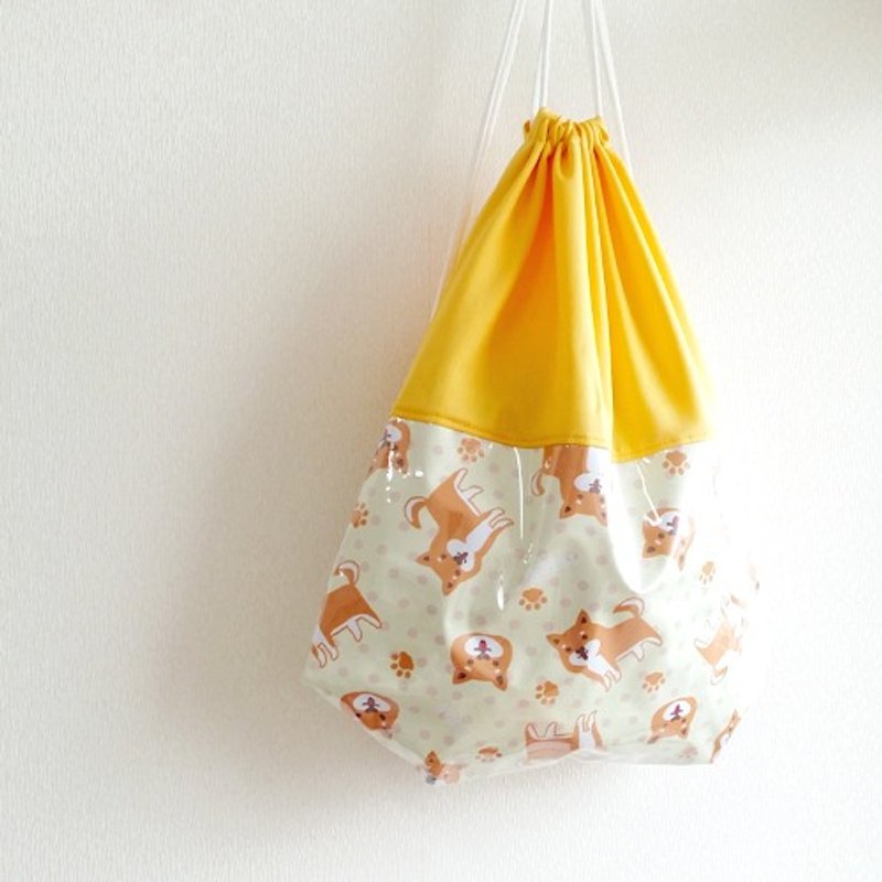 1212玩乐设计 束口包 后背包 - 柴犬来了 - 束口袋双肩包 - 防水材质 黄色