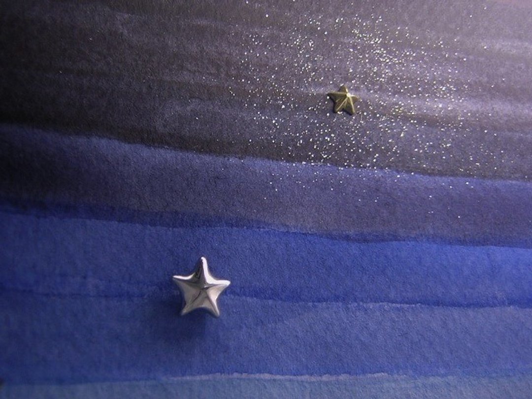 2 little stars in the sky ( for her ) - 耳环/耳夹 - 其他金属 