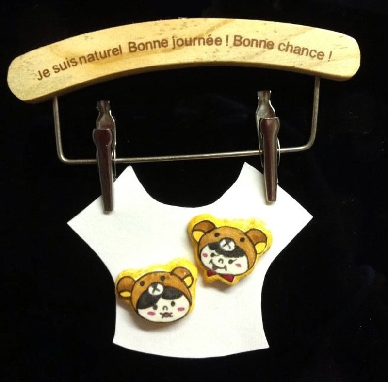 定制款-Who i am？系列 情侣糖霜饼干耳环组(可改耳夹式) ((满600随机送神秘小礼物)) - 耳环/耳夹 - 其他材质 多色