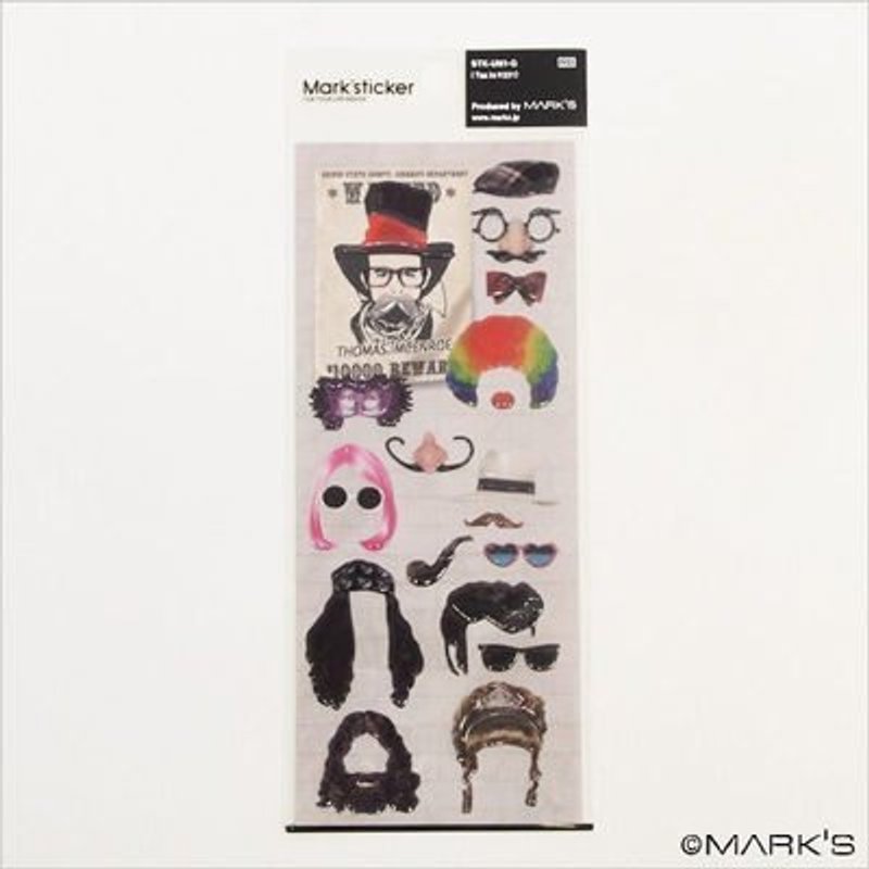 Marks Sticker 立体PVC装饰贴纸 - 变装.假发.眼镜(STK-UN1-G) - 贴纸 - 塑料 多色