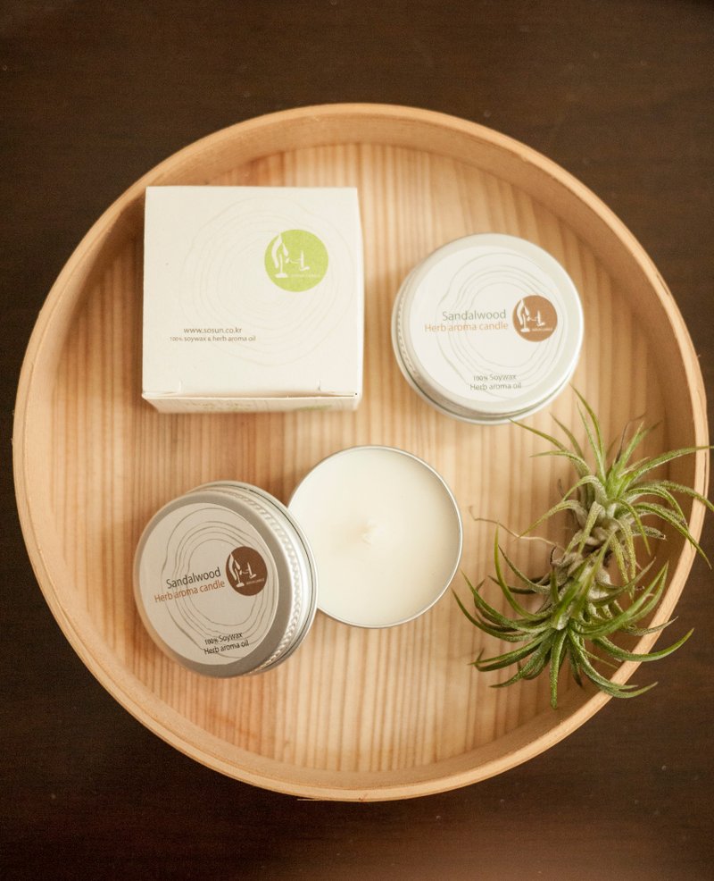 檀香天然大豆蜡烛 - 茶光铝罐 x 天然大豆 x 纯精油 x 无烟害 - 蜡烛/烛台 - 蜡 咖啡色