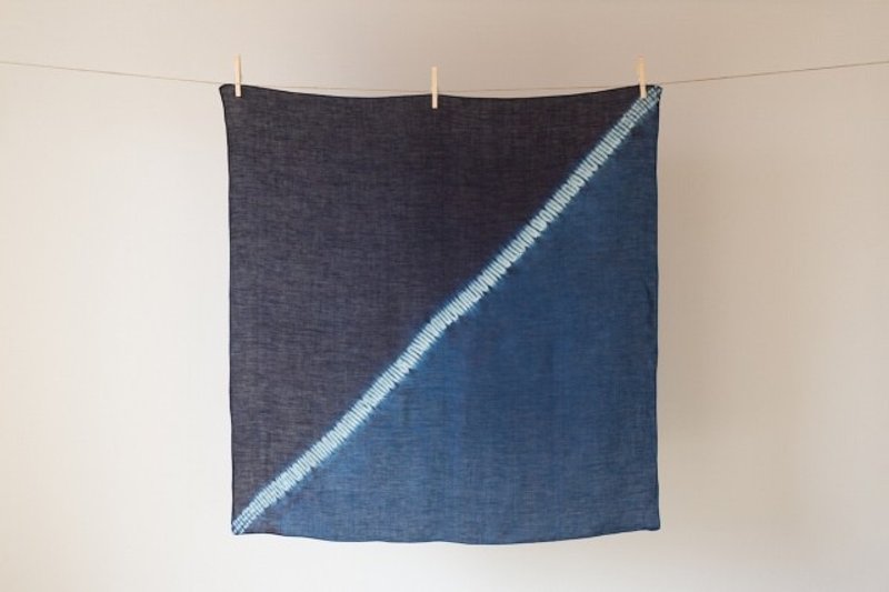 Pint! 本蓝染亚麻风吕敷 Furoshiki （境界） - 其他 - 棉．麻 蓝色