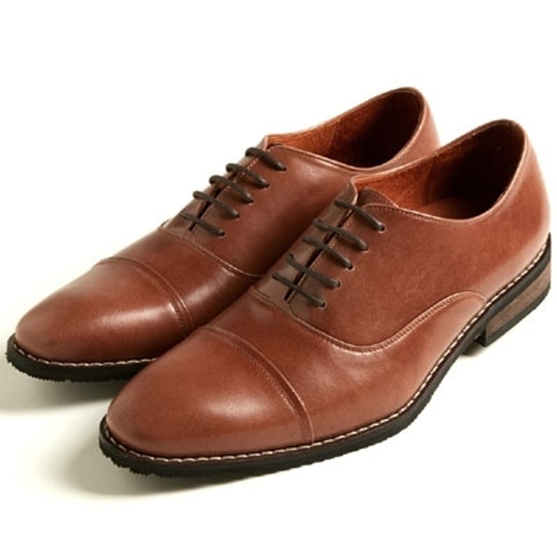 Vanger 优雅美型·简约素面风格牛津仕鞋║Va153英伦咖 台湾制 *最大45号* - 男款牛津鞋/乐福鞋 - 真皮 咖啡色