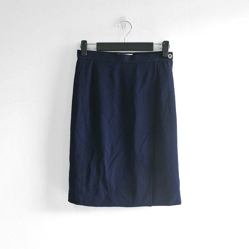 │Slowly│素面.深蓝.古着裙│vintage.复古.日本女孩.率性 - 裙子 - 其他材质 蓝色