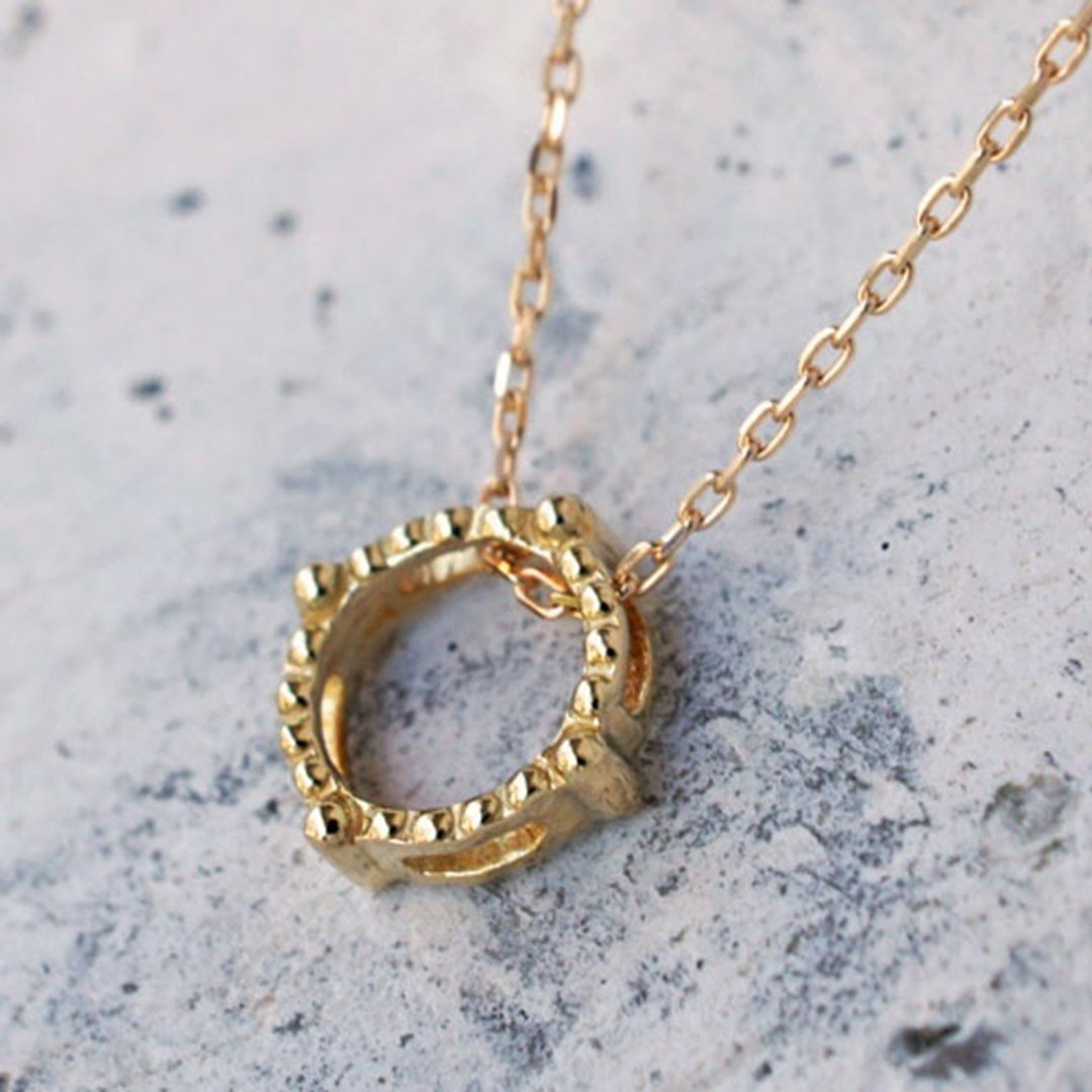 Milgrain Necklace (Round / K18YG) - 项链 - 其他金属 金色
