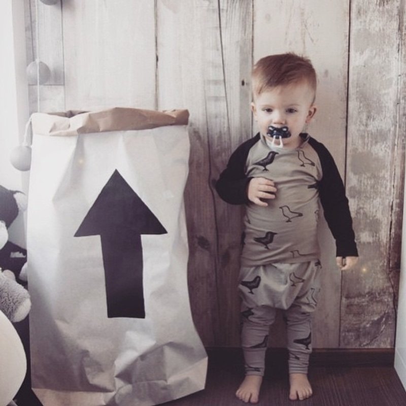 【北欧童装】冰岛有机棉长袖上衣1岁至8岁 黑/绿色 - 童装上衣 - 棉．麻 黑色