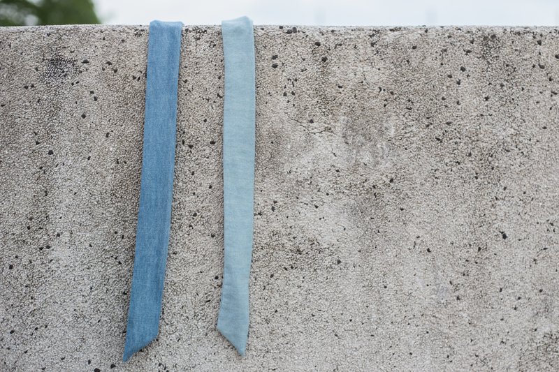 丹宁风 / 牛仔 蓝 / 软铁丝 铁丝 发带 发箍 - 发带/发箍 - 棉．麻 