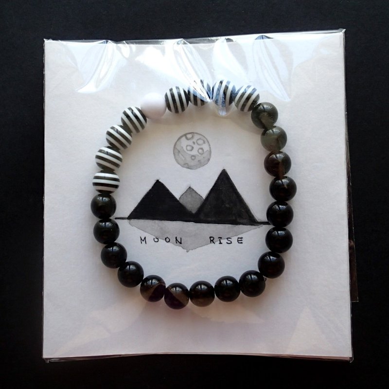 插画手链：月出 - 手链/手环 - 其他材质 黑色