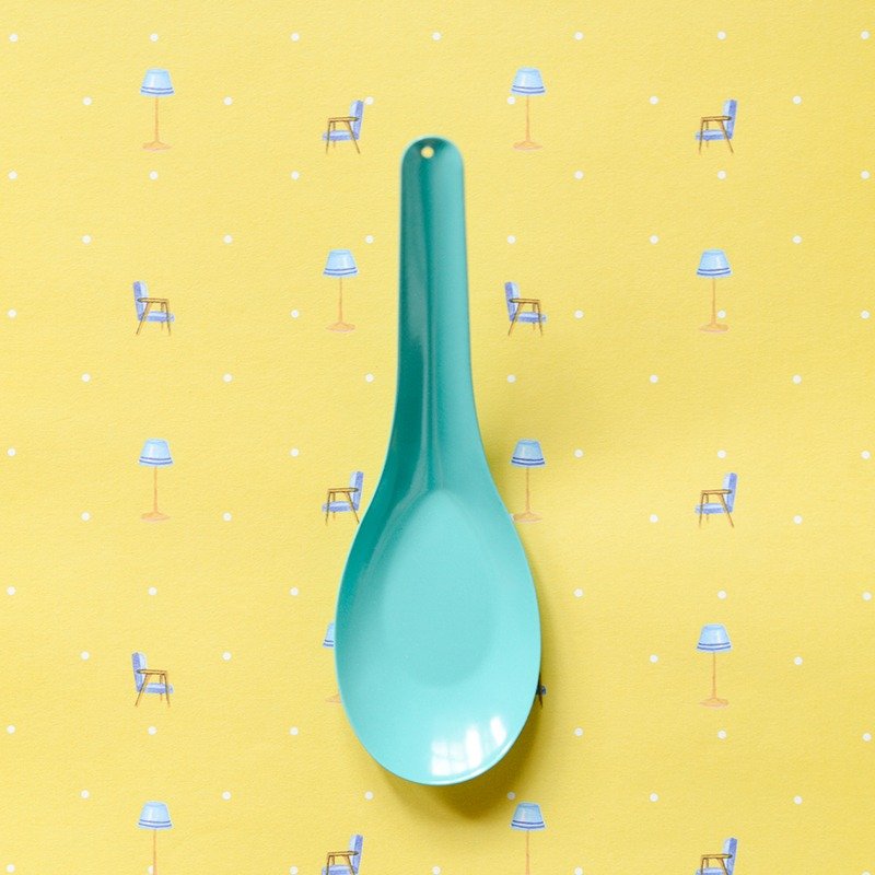 缤纷派对 : 蓝绿色珐琅短汤匙 - 餐刀/叉/匙组合 - 珐琅 绿色