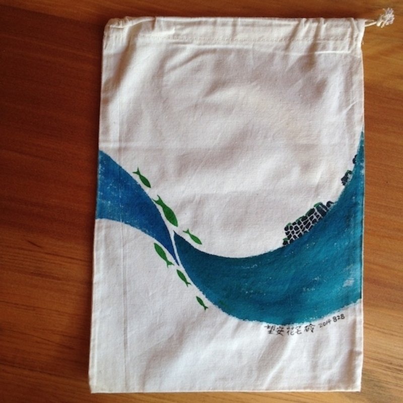 回家散步带（布袋） - 化妆包/杂物包 - 棉．麻 白色