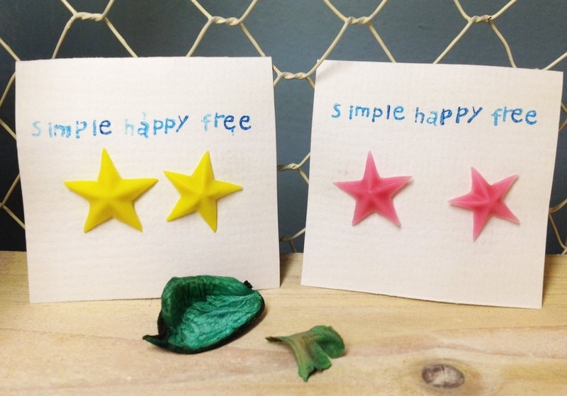 来自星星的你／星星耳环／百搭款耳饰／手工限量 - 耳环/耳夹 - 其他材质 多色