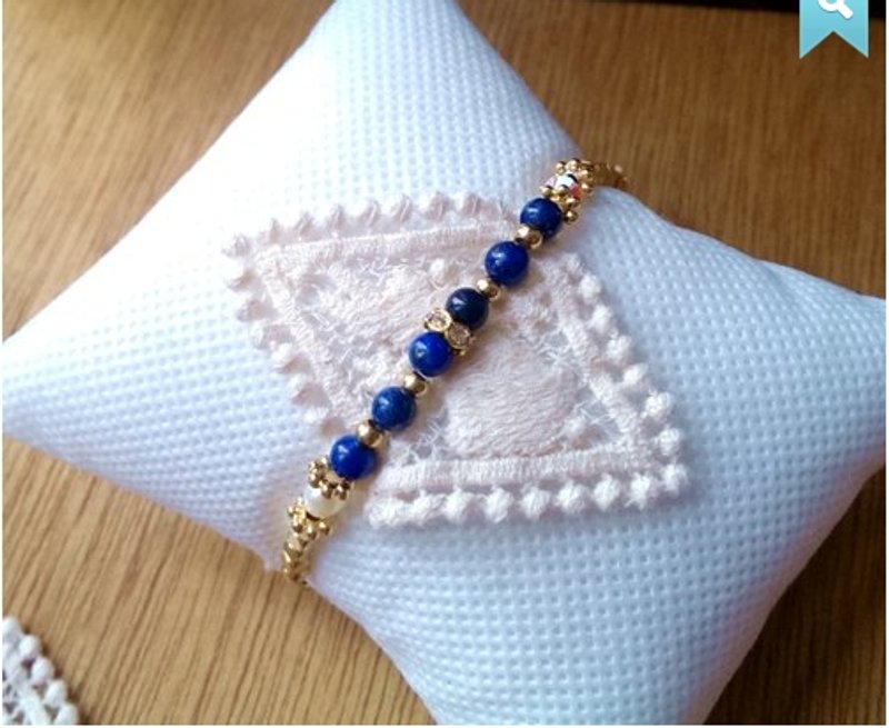 (补货到!) 皇室系〈 映照深蓝的眼瞳 〉青金石 / 黄铜手链 手环  - 手链/手环 - 其他材质 蓝色