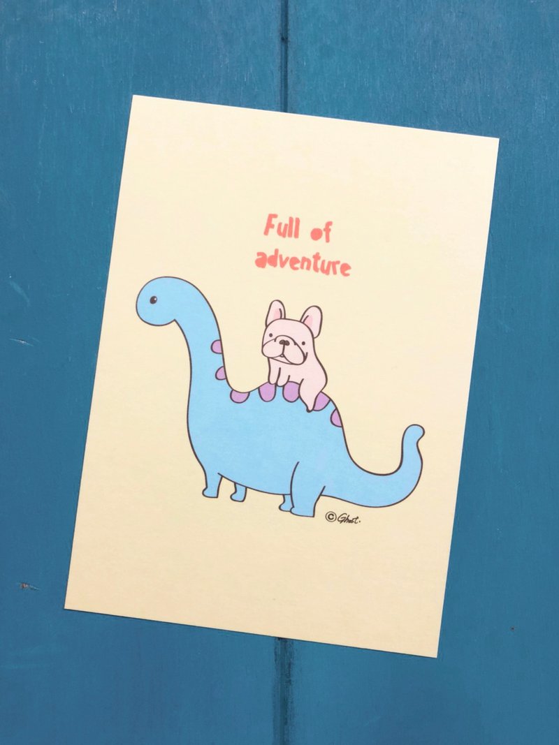 厚磅明信片-雷龙法斗 - 卡片/明信片 - 纸 黄色