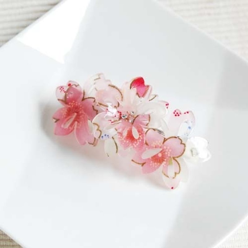 樱柔,立体樱花,自动夹,发夹-白 - 发饰 - 压克力 白色