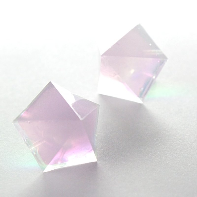 Pentagon Pierce (Akebia) - 耳环/耳夹 - 其他材质 粉红色