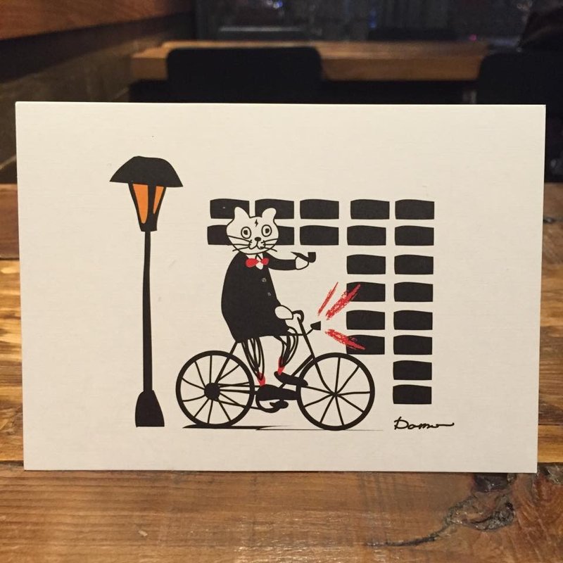 悠闲 Cater 明信片 - 卡片/明信片 - 纸 黑色