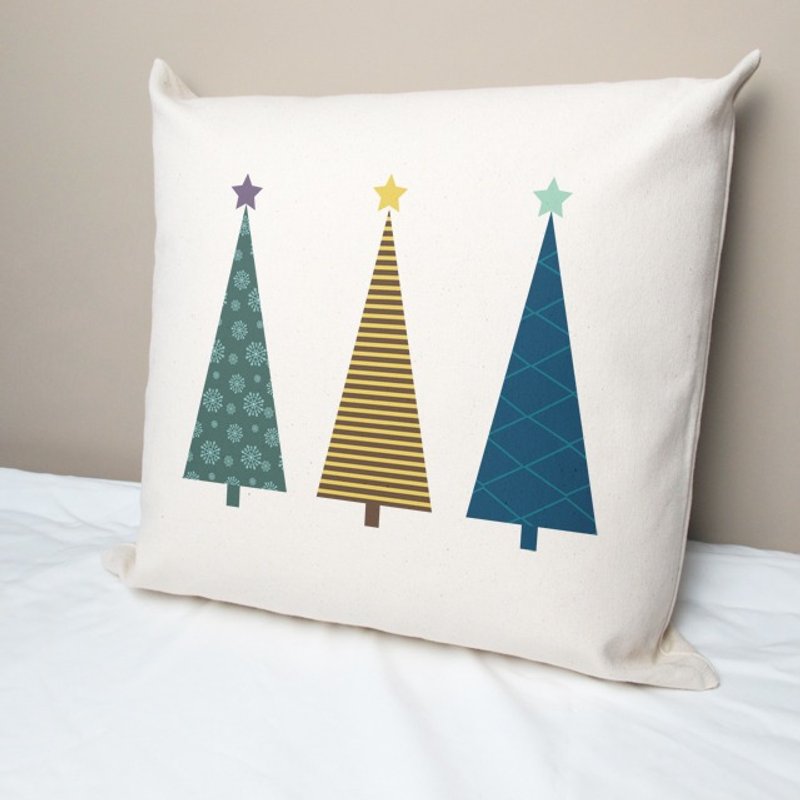 圣诞树 纯棉帆布抱枕 - 枕头/抱枕 - 棉．麻 