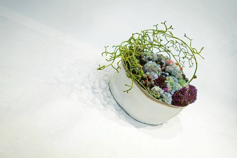 【人造花艺】-欧式蓝紫果实+手感陶盆圆桌花 - 植栽/盆栽 - 其他材质 蓝色