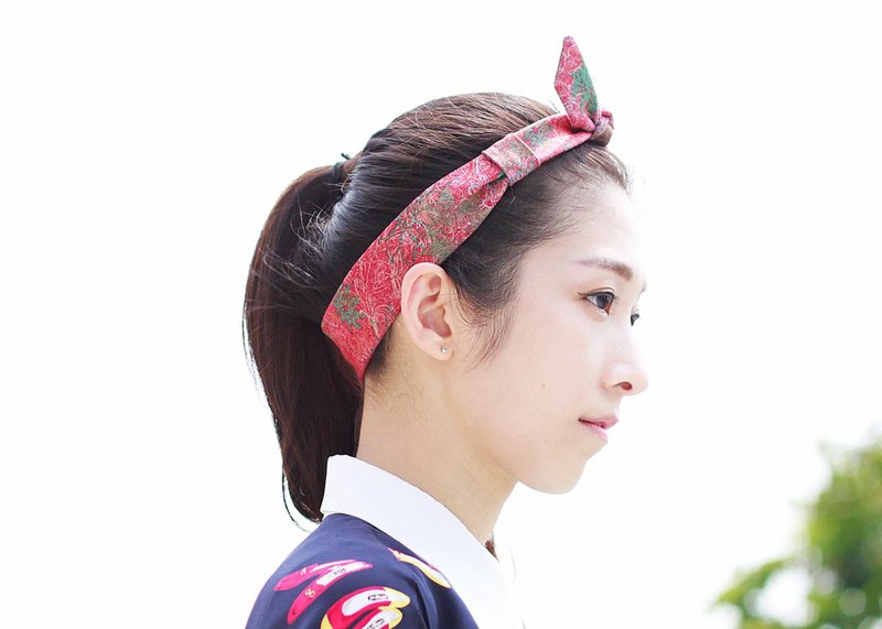 毛呢发带-- 圣诞红 - 发饰 - 其他材质 红色