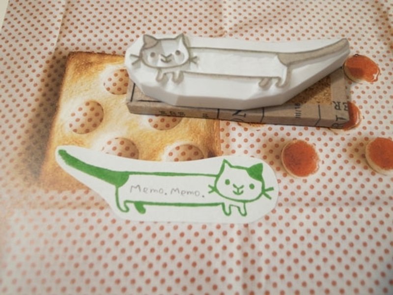 猫猫长长长 - 印章/印台 - 橡胶 白色