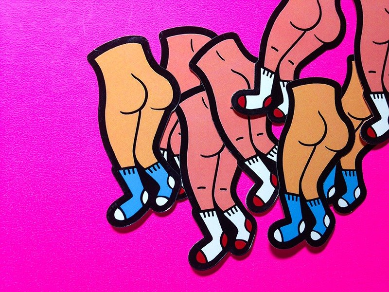 屁屁 // 贴纸 - 贴纸 - 防水材质 橘色