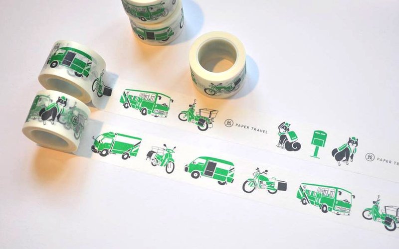 纸上行旅 台湾邮务车 纸胶带 - 纸胶带 - 纸 