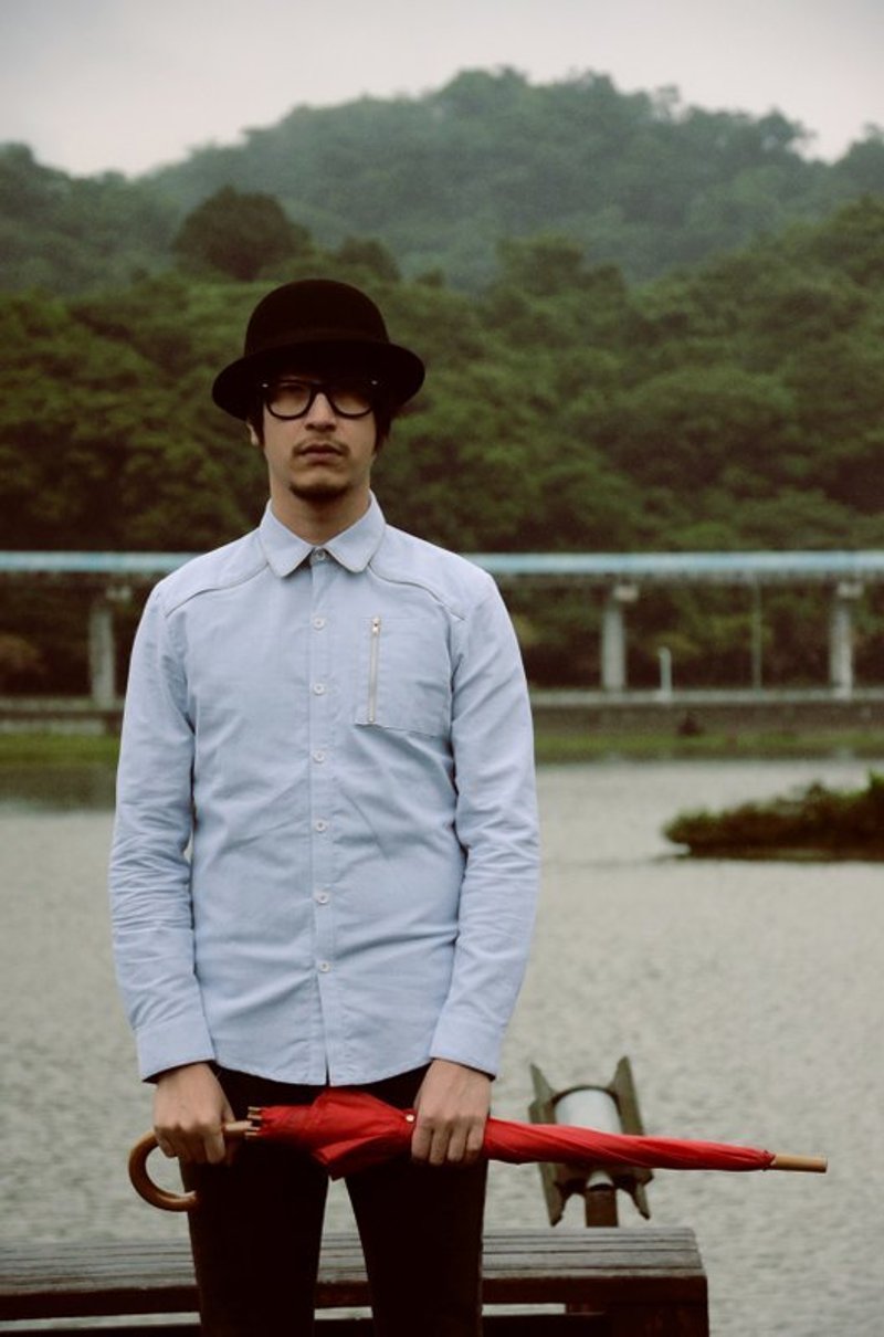 Machismo拉链出芽衬衫 - 男装衬衫 - 其他材质 灰色