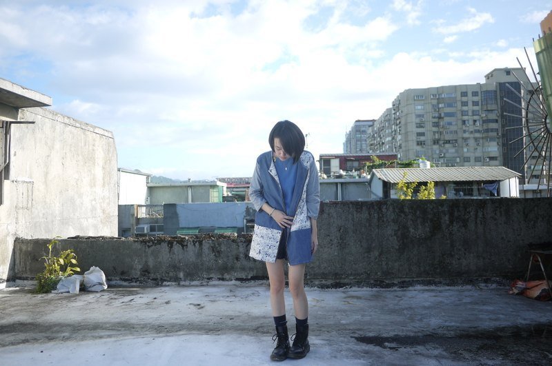 ♕喵咪牛仔拼接外套♕ - 女装休闲/机能外套 - 其他材质 蓝色