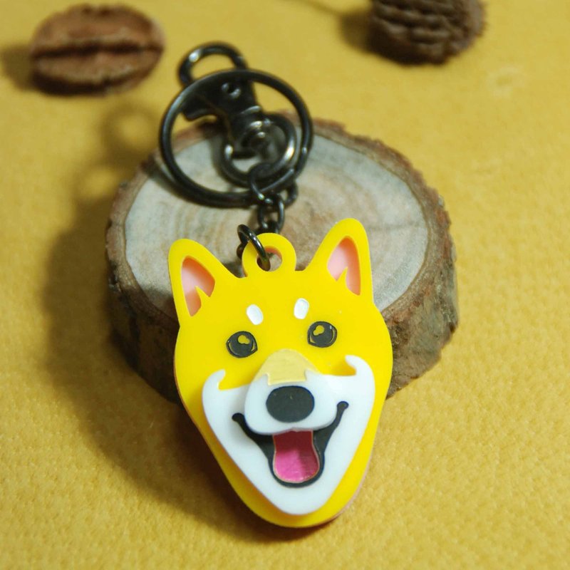 毛小孩在身边钥匙圈/柴犬 - 钥匙链/钥匙包 - 压克力 黄色