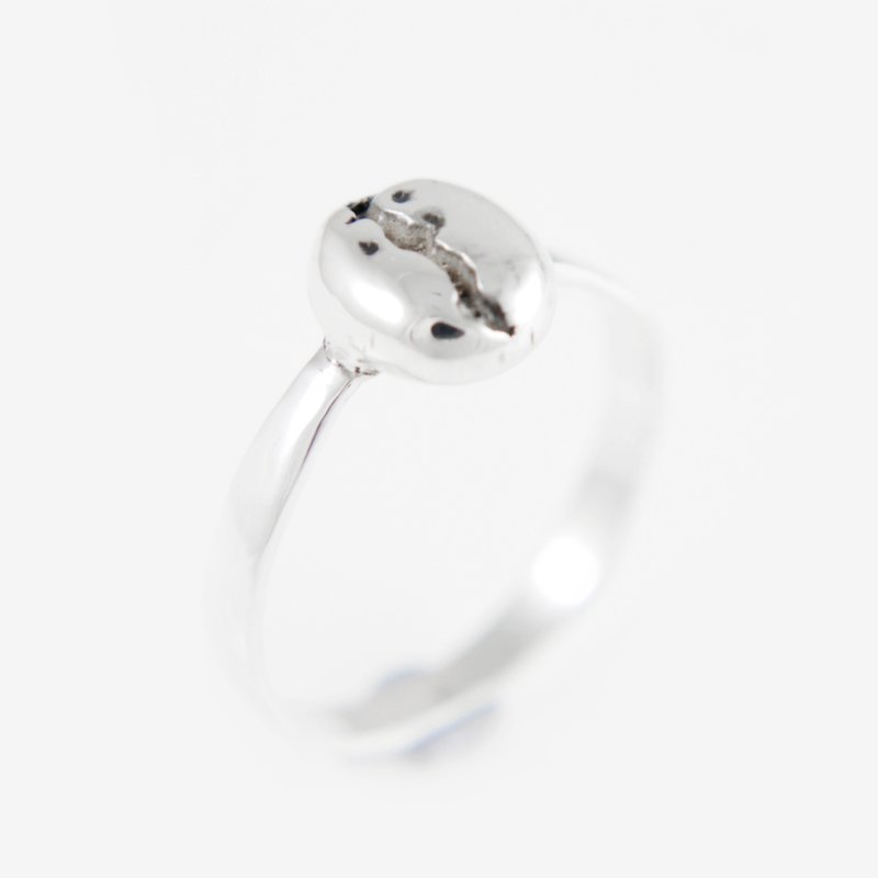 咖啡系 -单品咖啡豆戒- 咖啡美食手作饰品 - 戒指 - 其他金属 银色