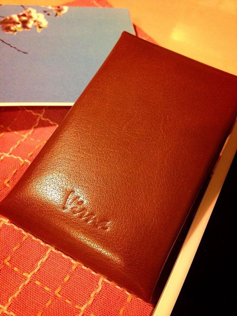 乐鞄勇气名片夹 - 皮夹/钱包 - 真皮 咖啡色