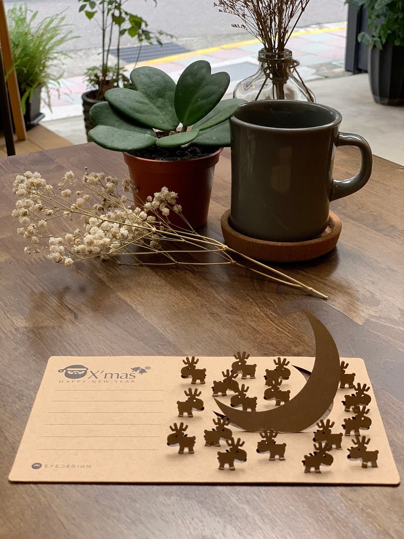 圣诞立体卡片 新月驯鹿群N2 - 卡片/明信片 - 纸 卡其色