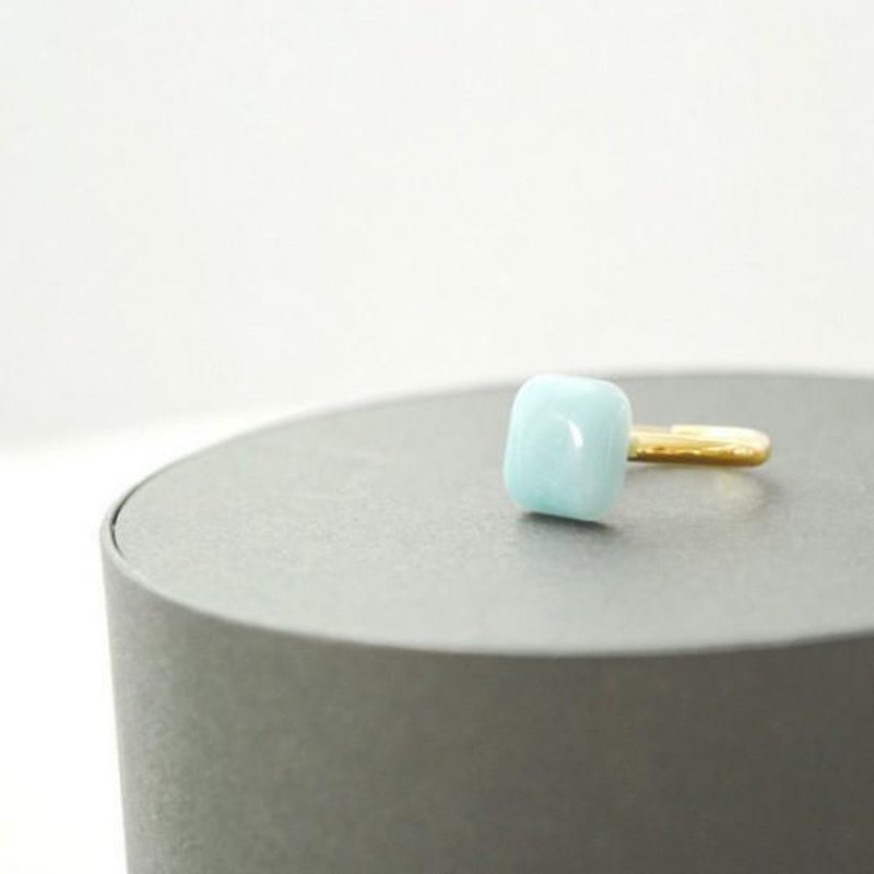 Square Amazonite Ring - 戒指 - 其他金属 