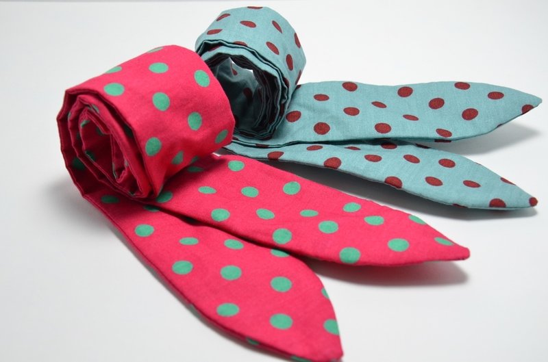 撞色圆点＿兔耳朵发带 - 发饰 - 其他材质 