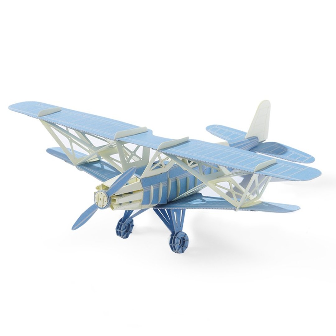 Papero纸风景 DIY迷你模型 - 双翼飞机(蓝)/ Biplane(blue) - 木工/竹艺/纸艺 - 其他材质 蓝色