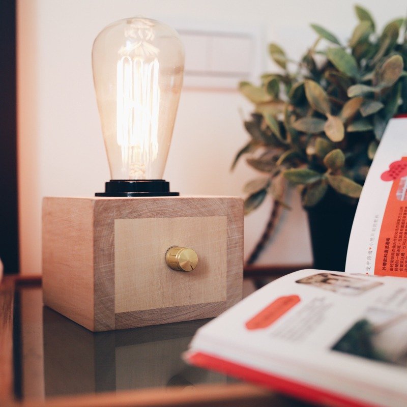 复古方块灯(含灯泡) - 灯具/灯饰 - 木头 咖啡色